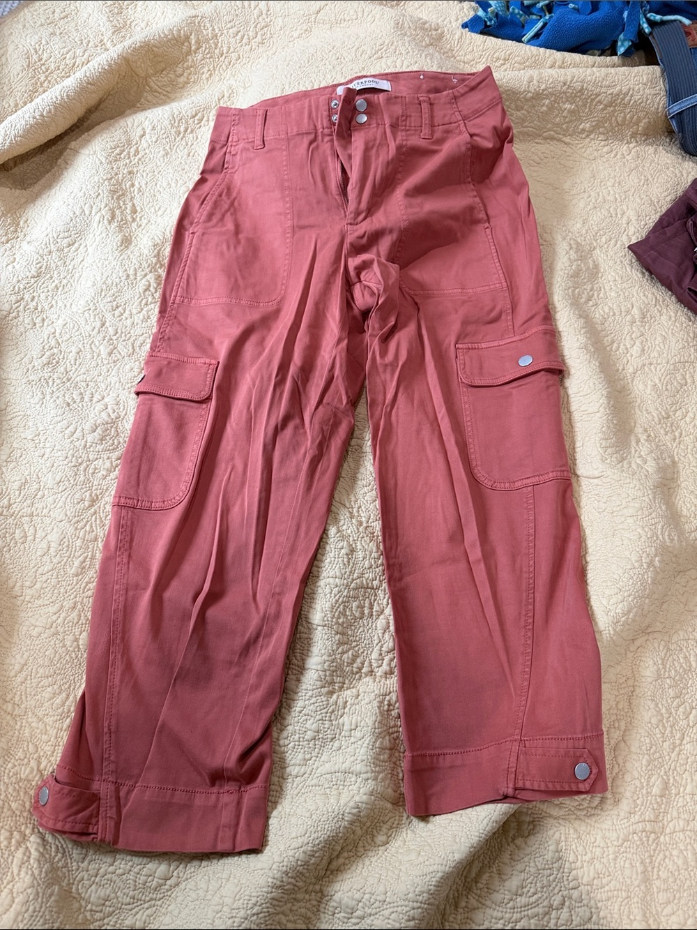 Liverpool Utility Cropp Cargo Pants in light brick red